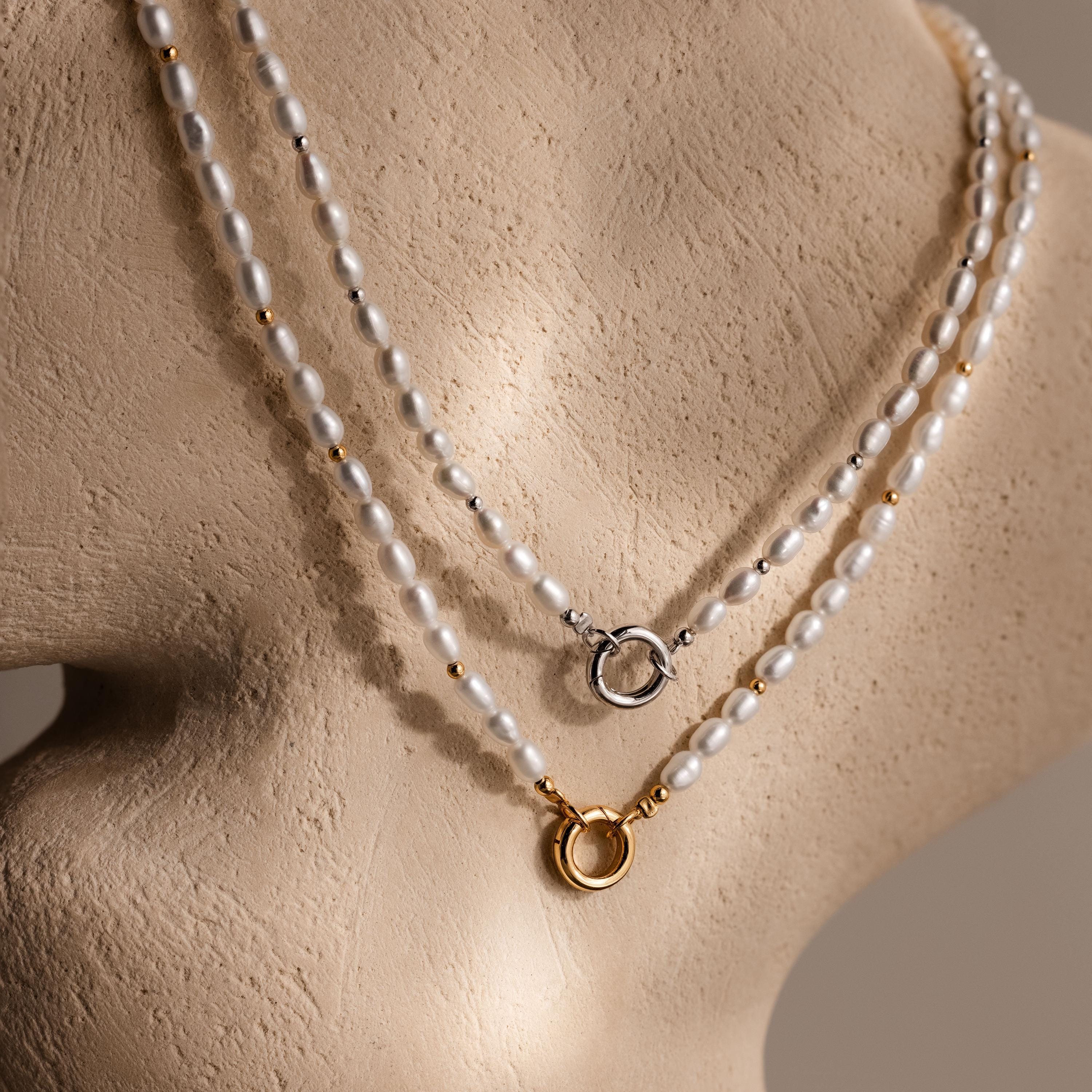 Pearl Beaded Charm Necklace
