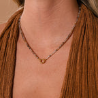 Sunstone Beaded Charm Necklace