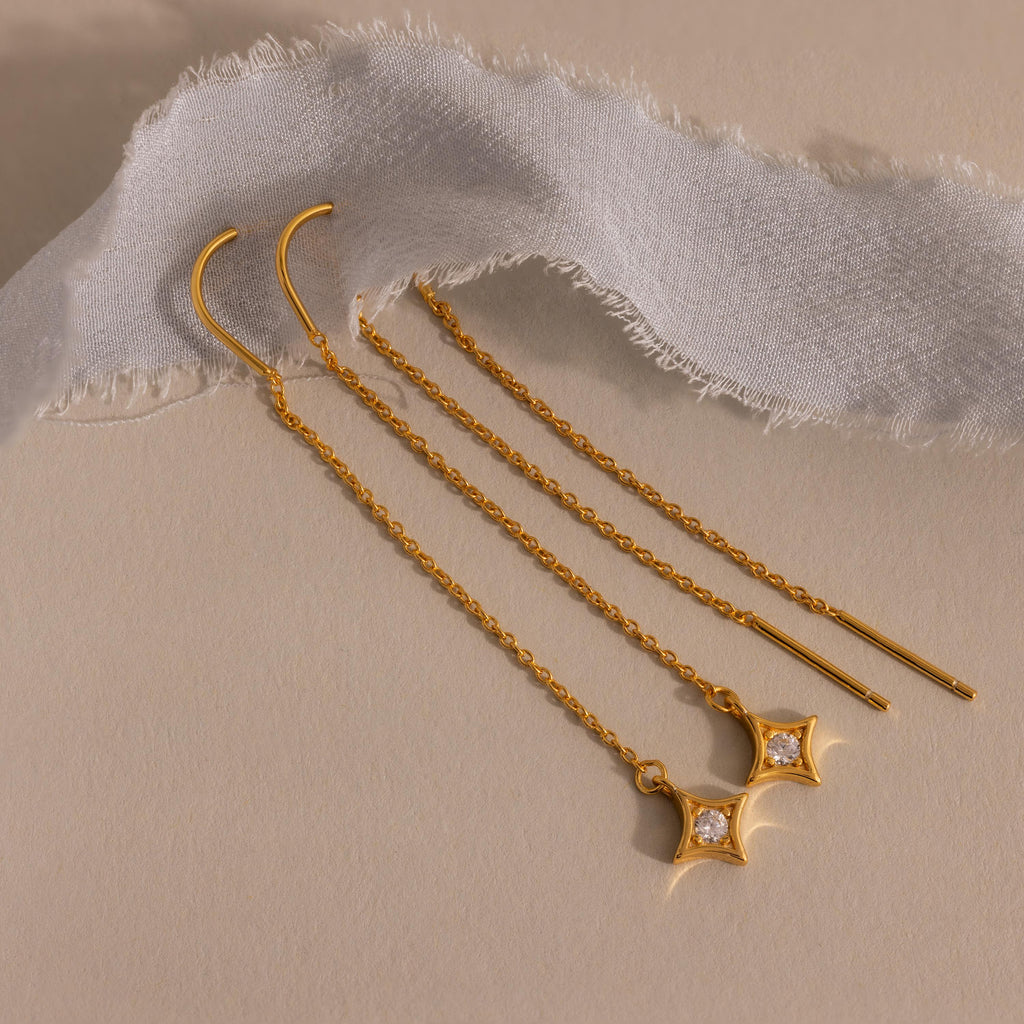 Cosmic Star Threader Earrings