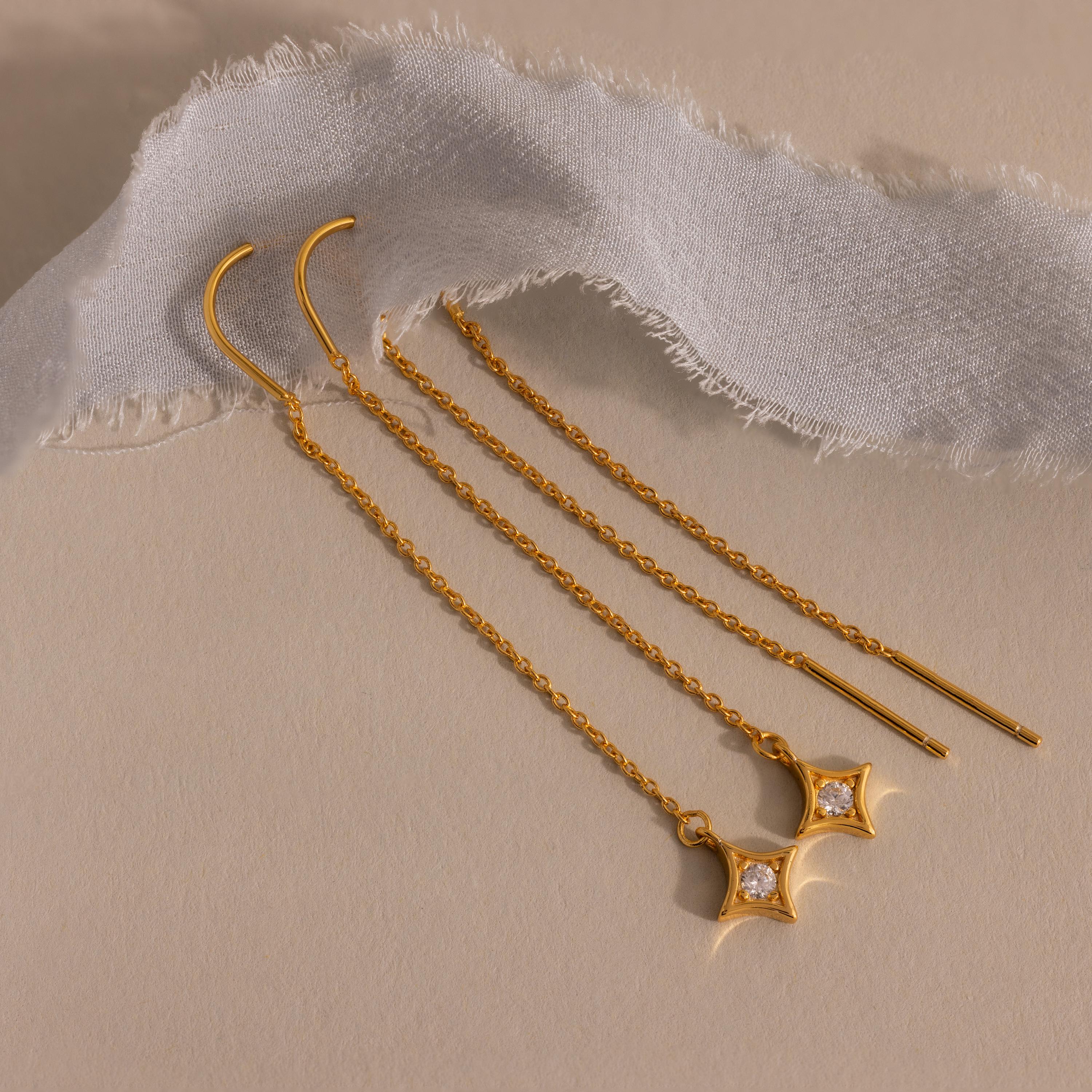 Cosmic Star Threader Earrings