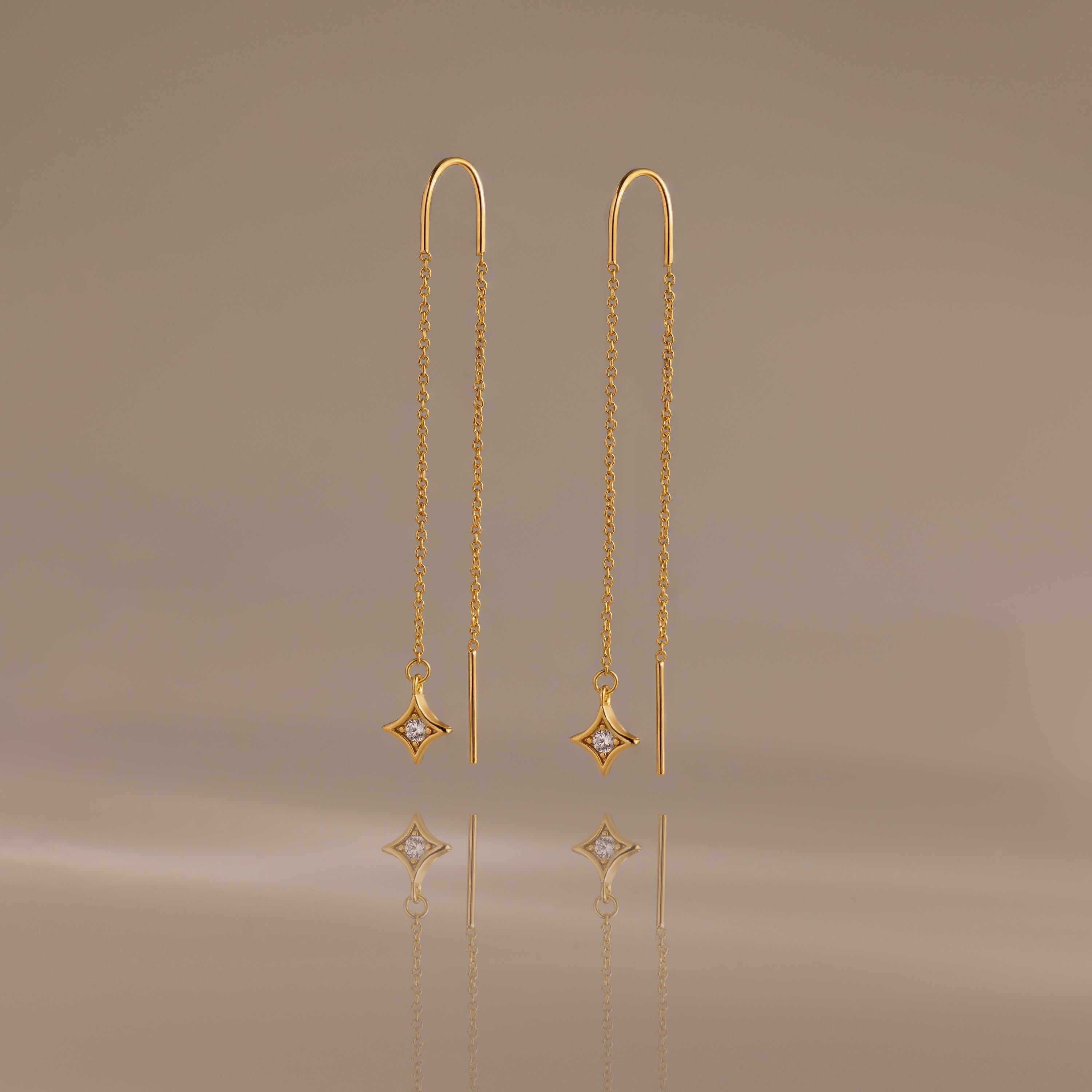 Cosmic Star Threader Earrings