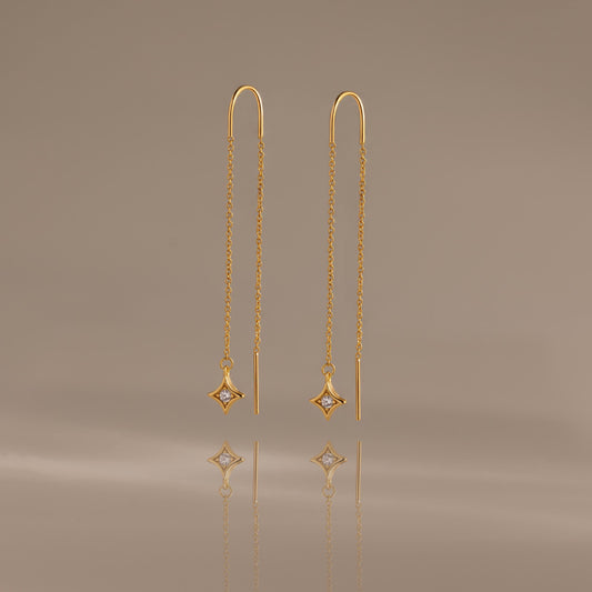 Cosmic Star Threader Earrings