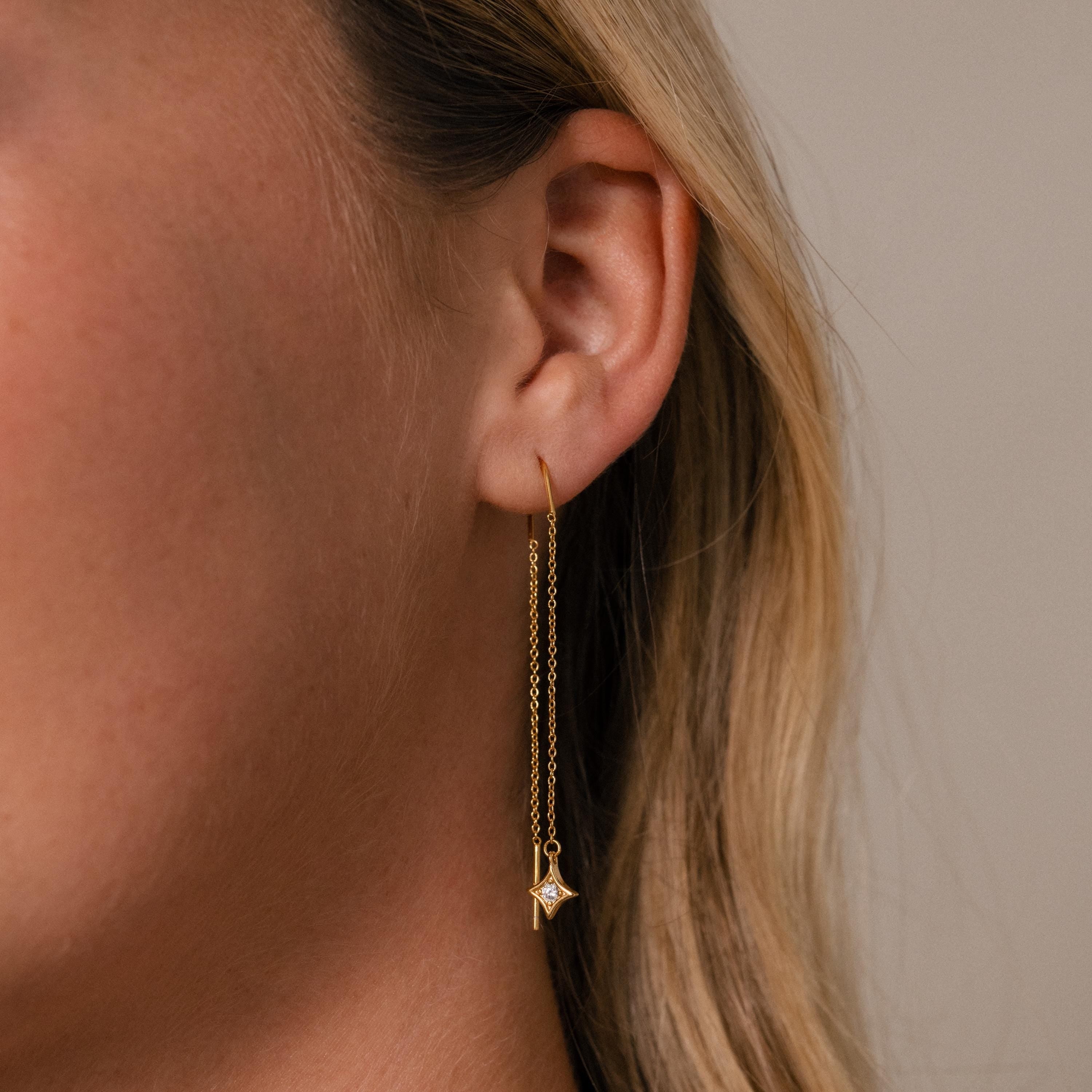 Cosmic Star Threader Earrings