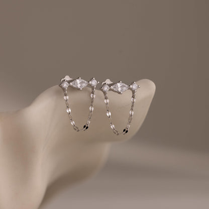 Diamond Marquise Chain Flat Back Studs