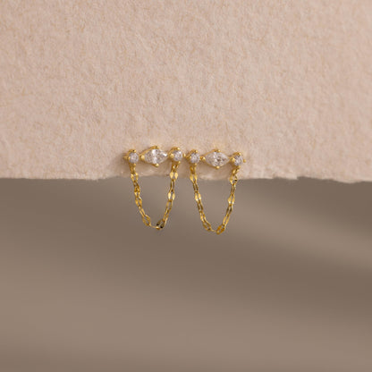 Diamond Marquise Chain Flat Back Studs