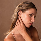 Lila Flower Pearl Studs
