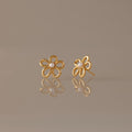 Lila Flower Pearl Studs
