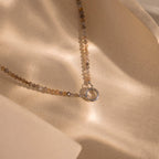 Sunstone Beaded Charm Necklace