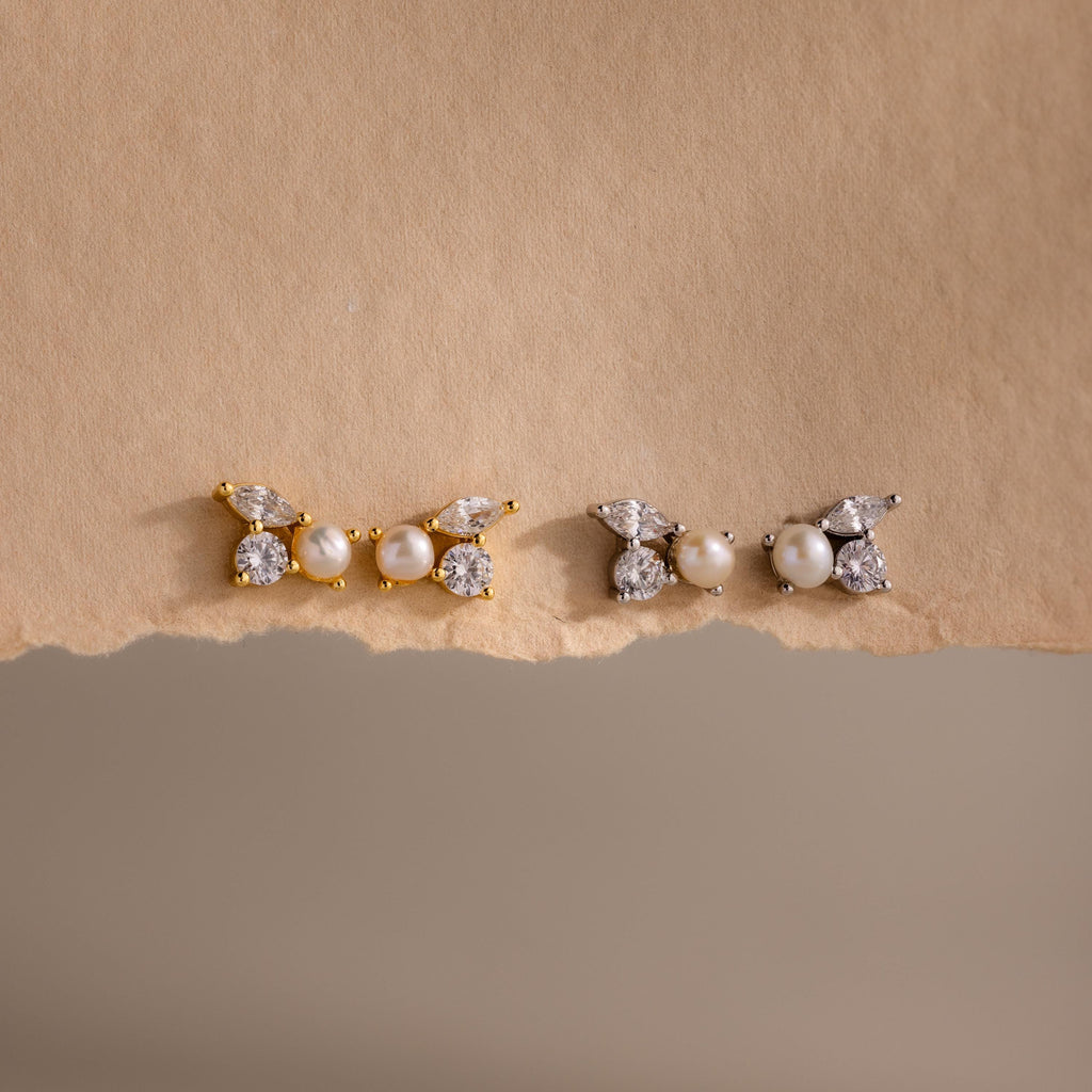 Pearl Diamond Bloom Studs