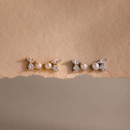 Pearl Diamond Bloom Studs