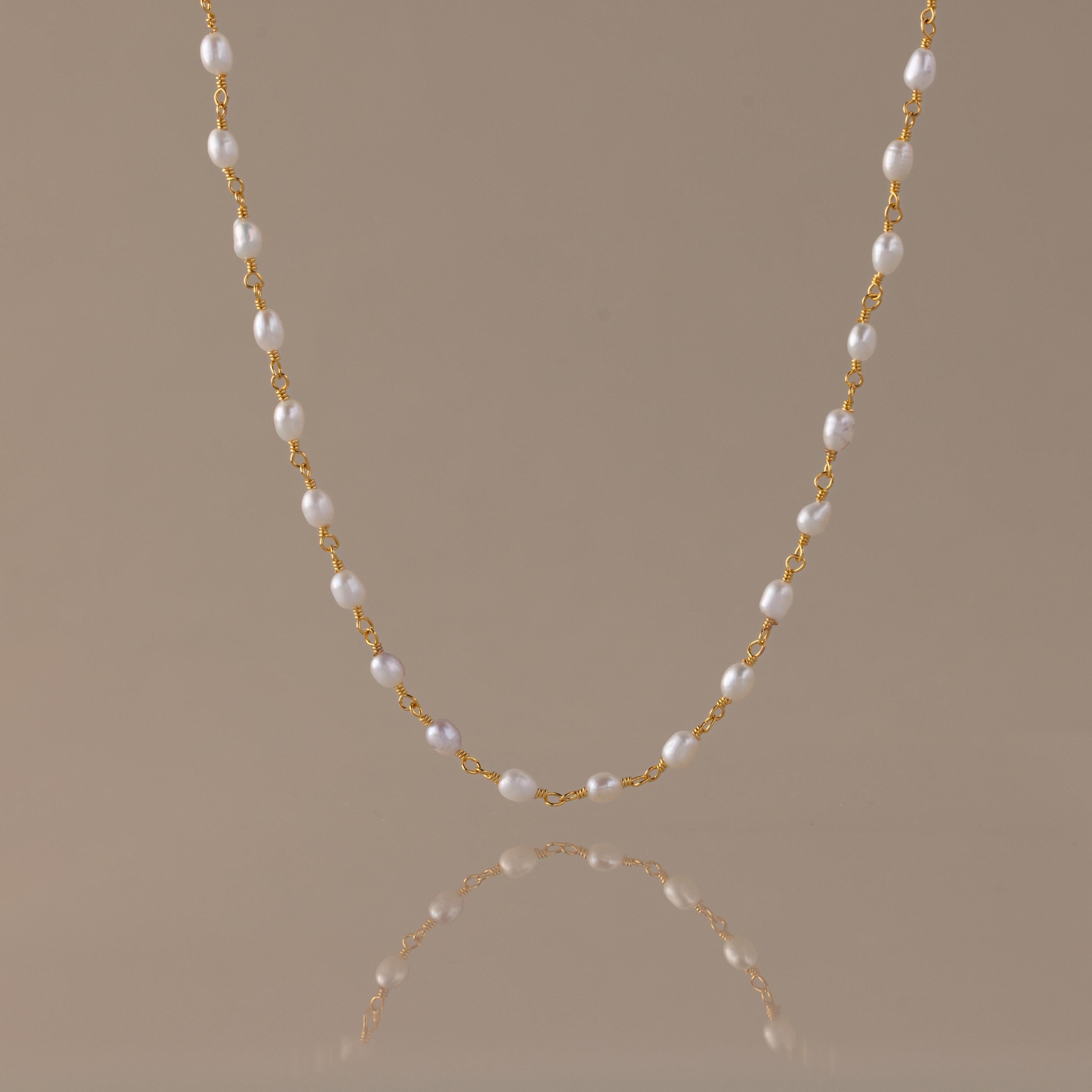 Aurora Pearl Station Necklace