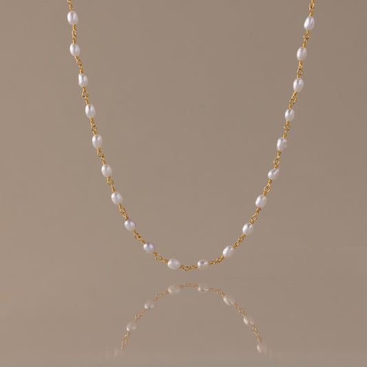Aurora Pearl Station Necklace