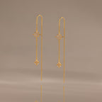 Pave Star Threader Earrings