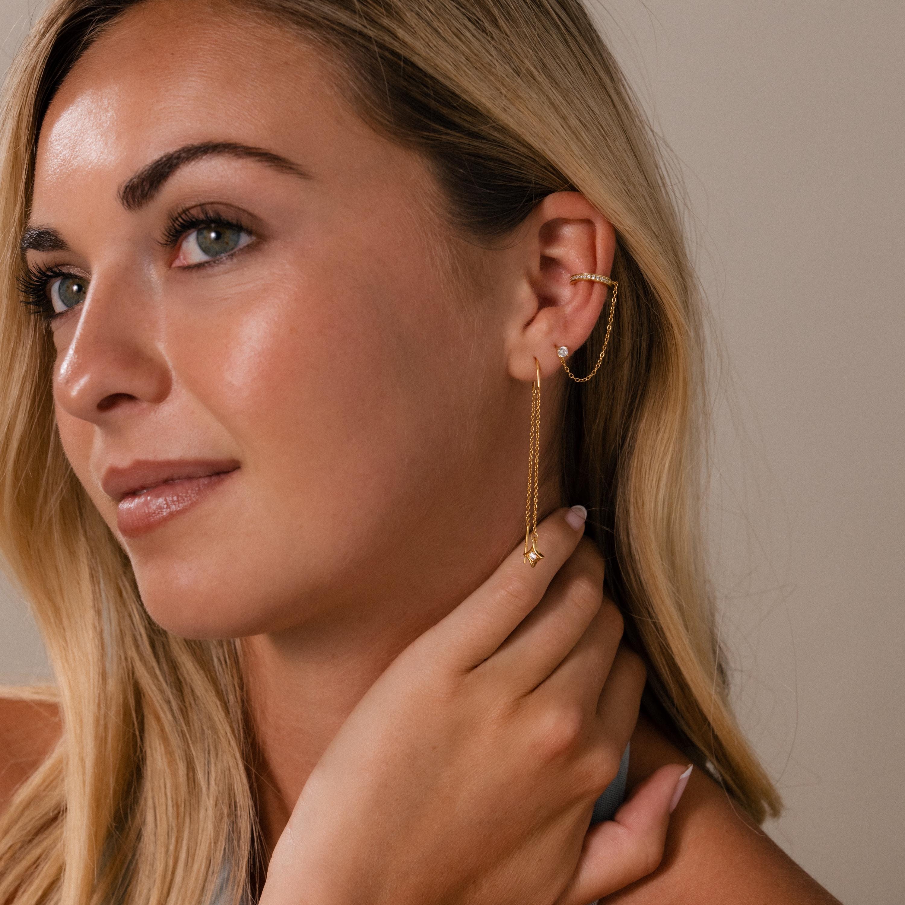Cosmic Star Threader Earrings