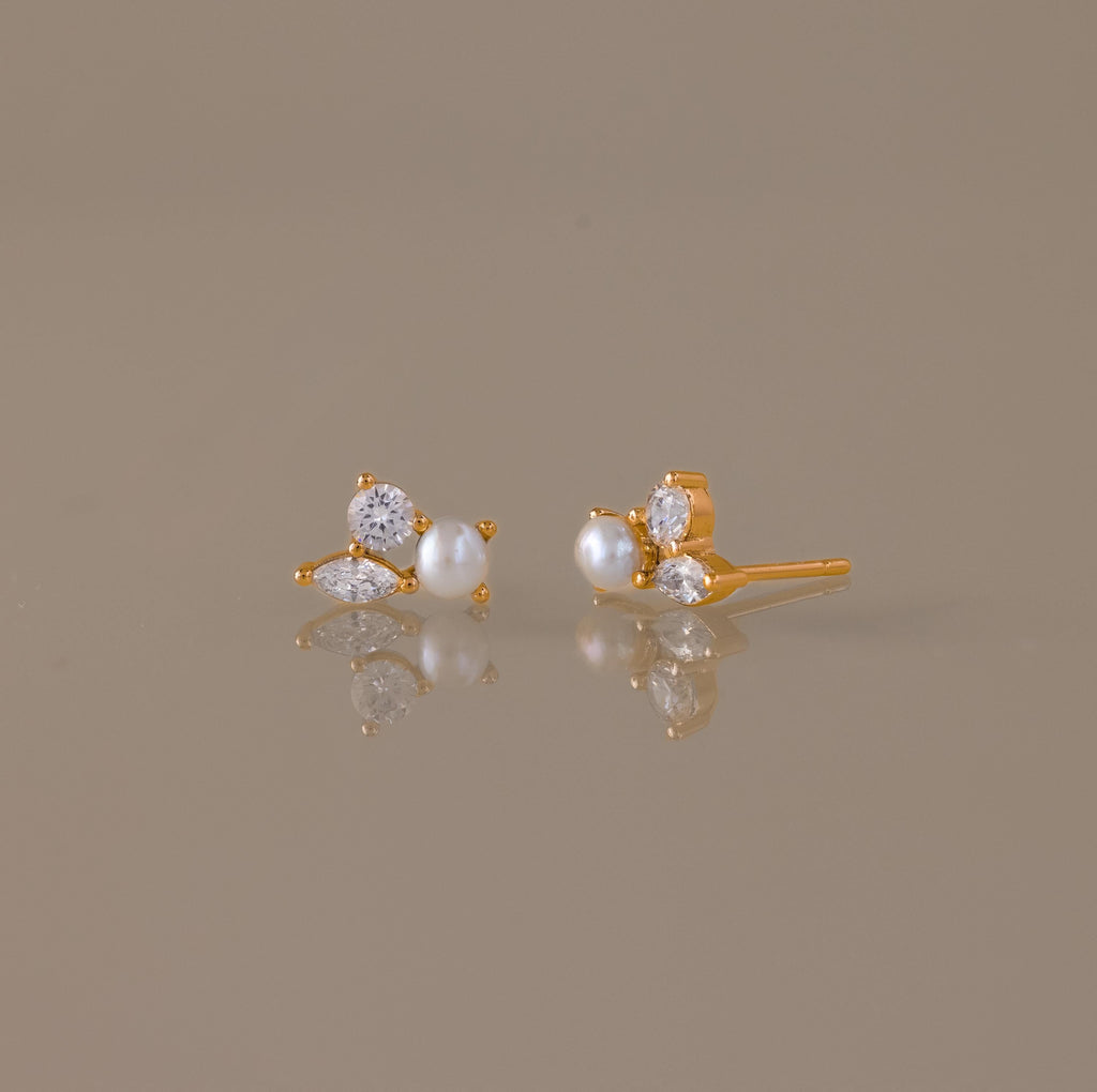 Pearl Diamond Bloom Studs