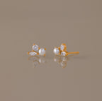Pearl Diamond Bloom Studs
