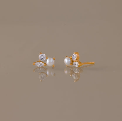 Pearl Diamond Bloom Studs