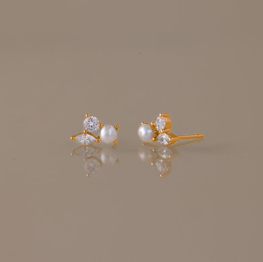 Pearl Diamond Bloom Studs