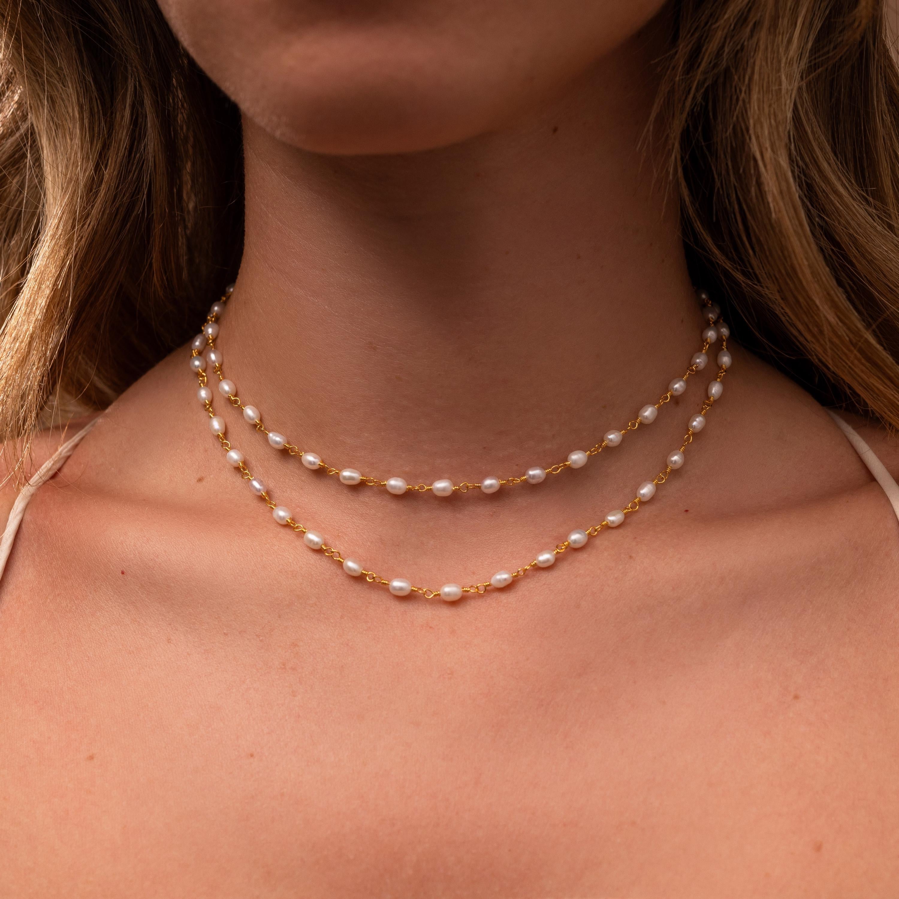 Aurora Pearl Station Necklace
