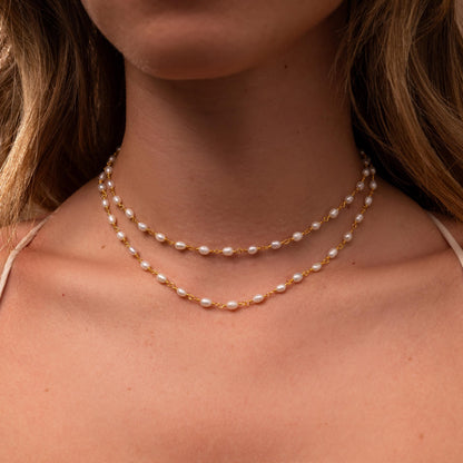 Aurora Pearl Station Necklace
