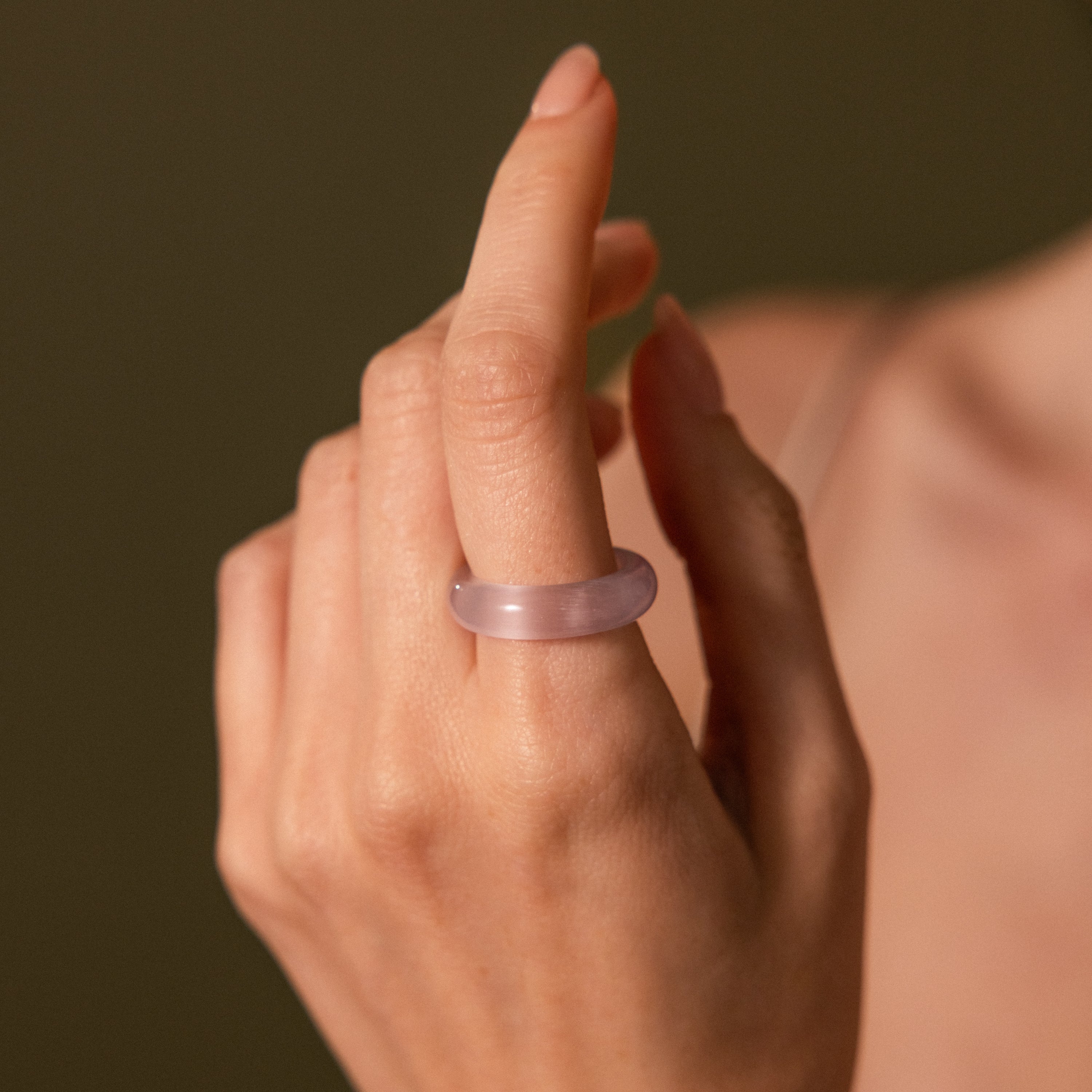 Skinny Lavender Moon Ring