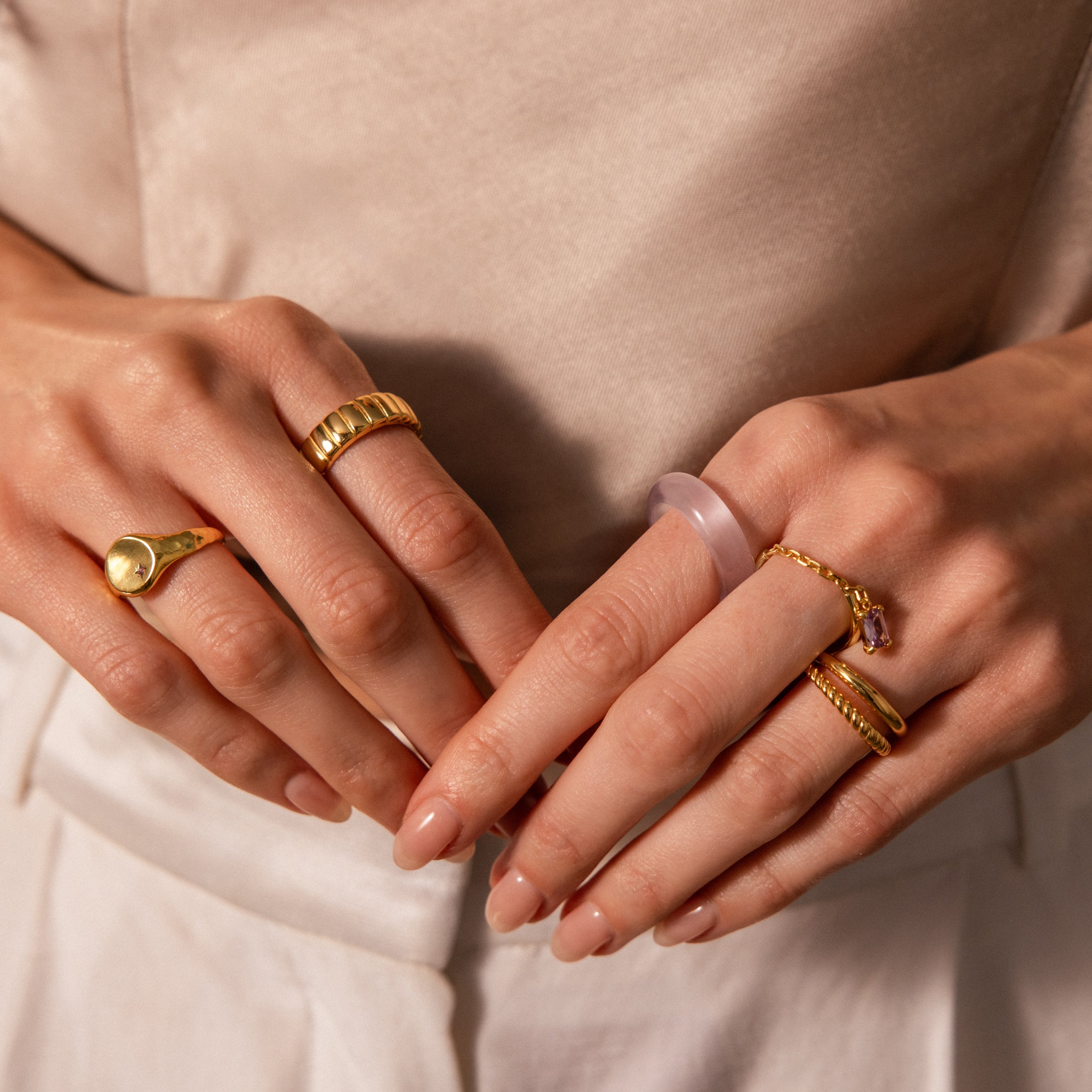 Skinny Lavender Moon Ring
