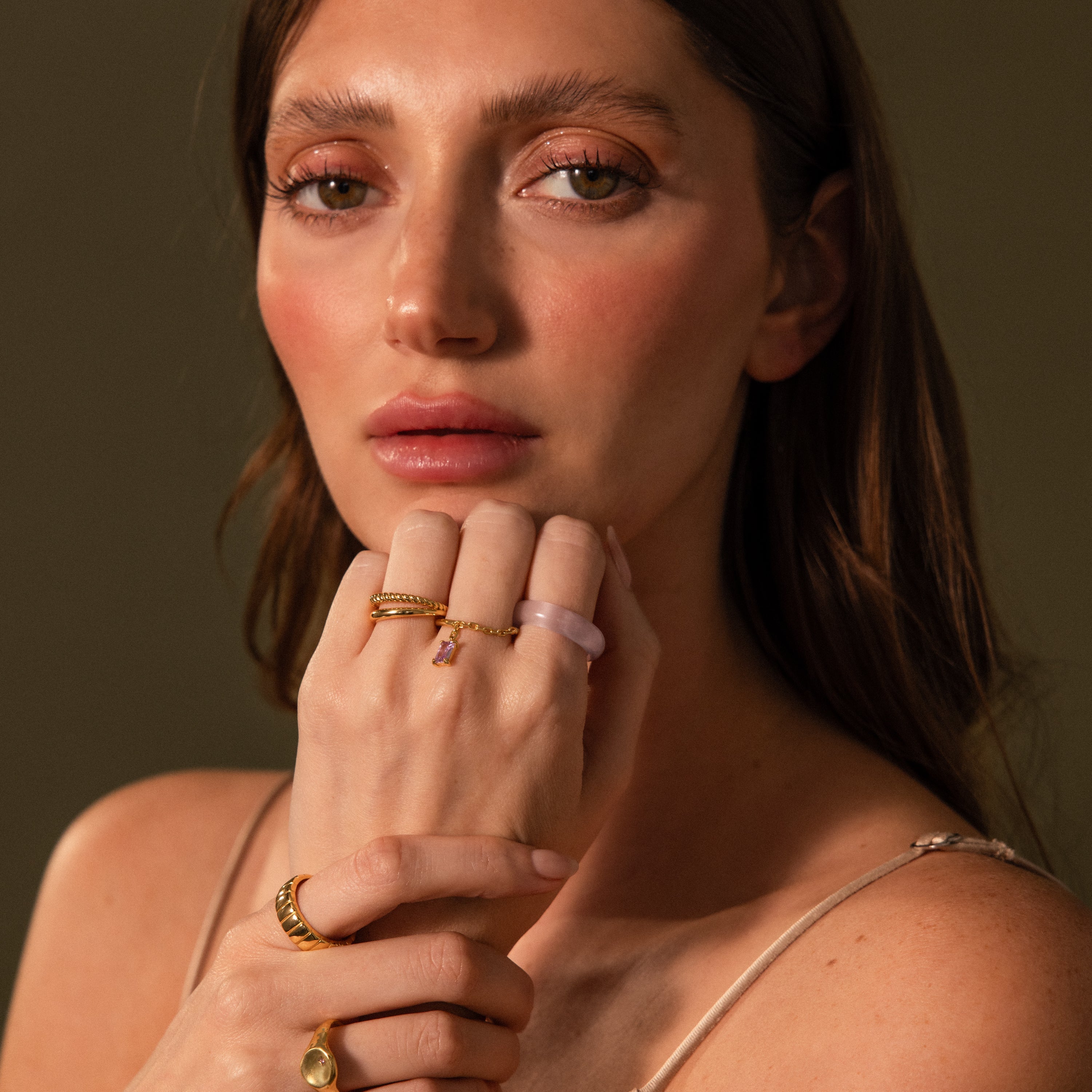 Skinny Gemstone Band Ring