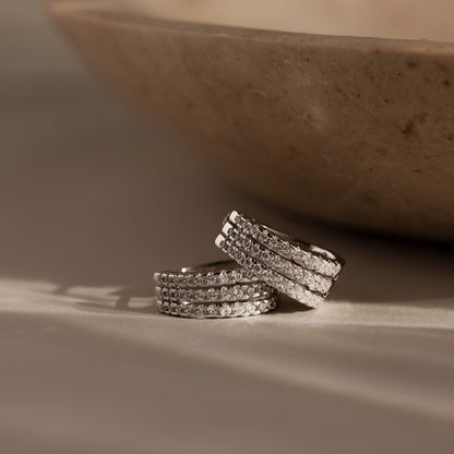 Pave Trio Hoops