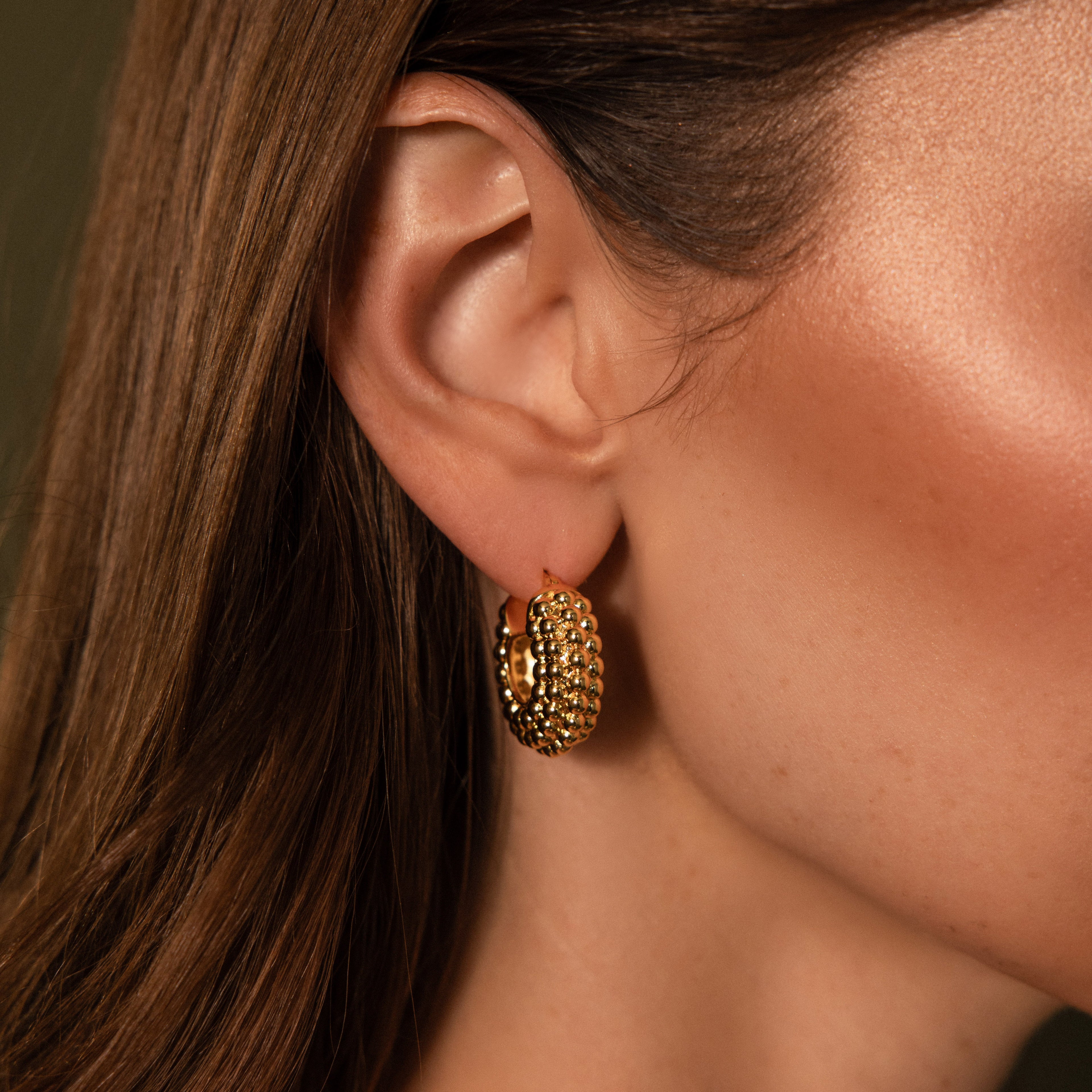 Beaded Dome Hoops