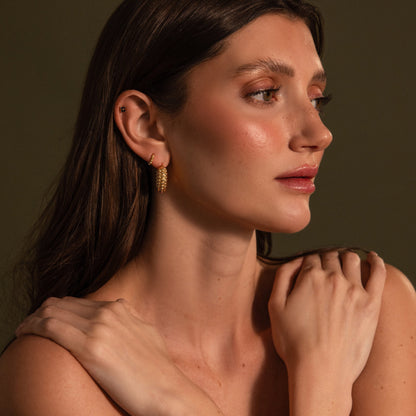 Beaded Dome Hoops