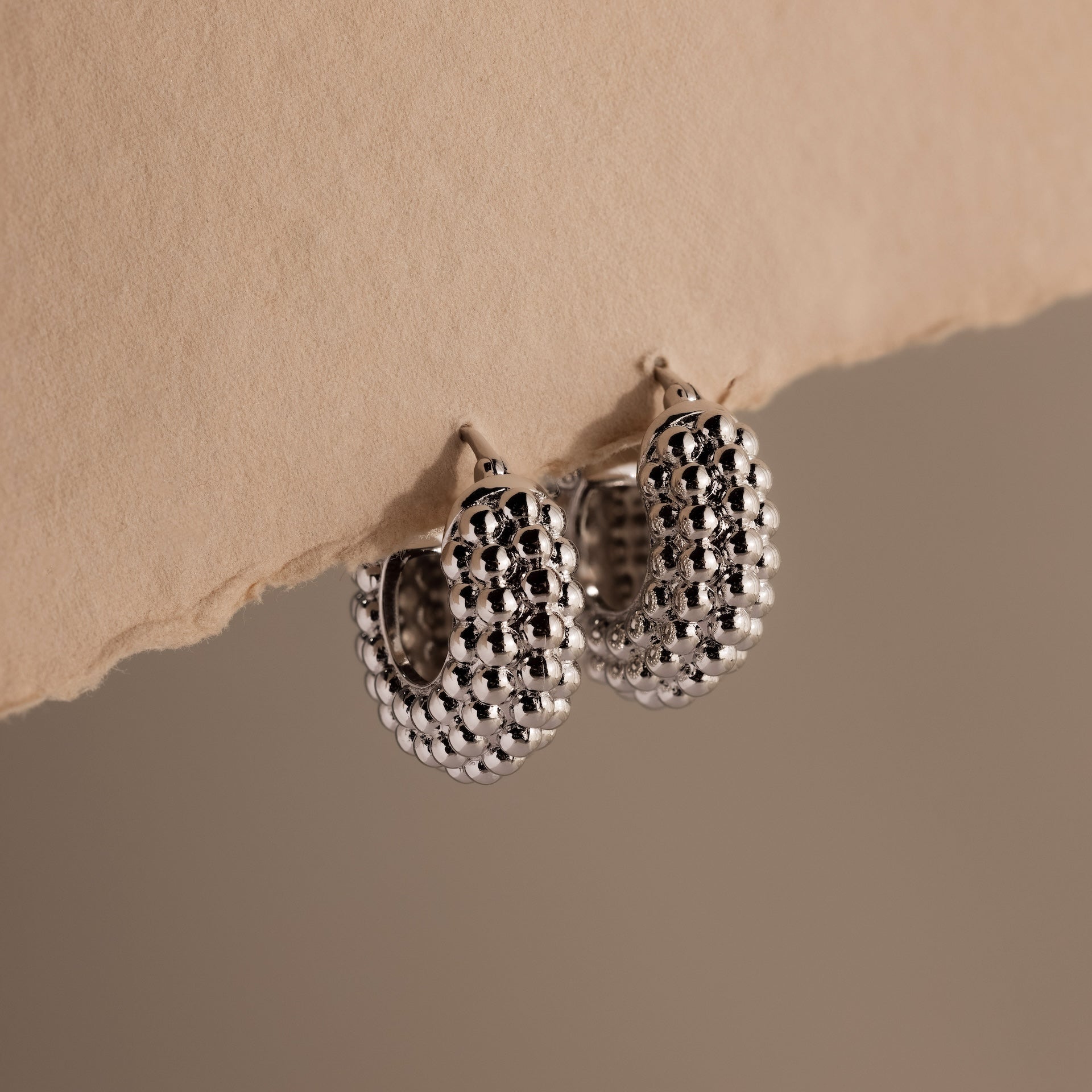 Beaded Dome Hoops