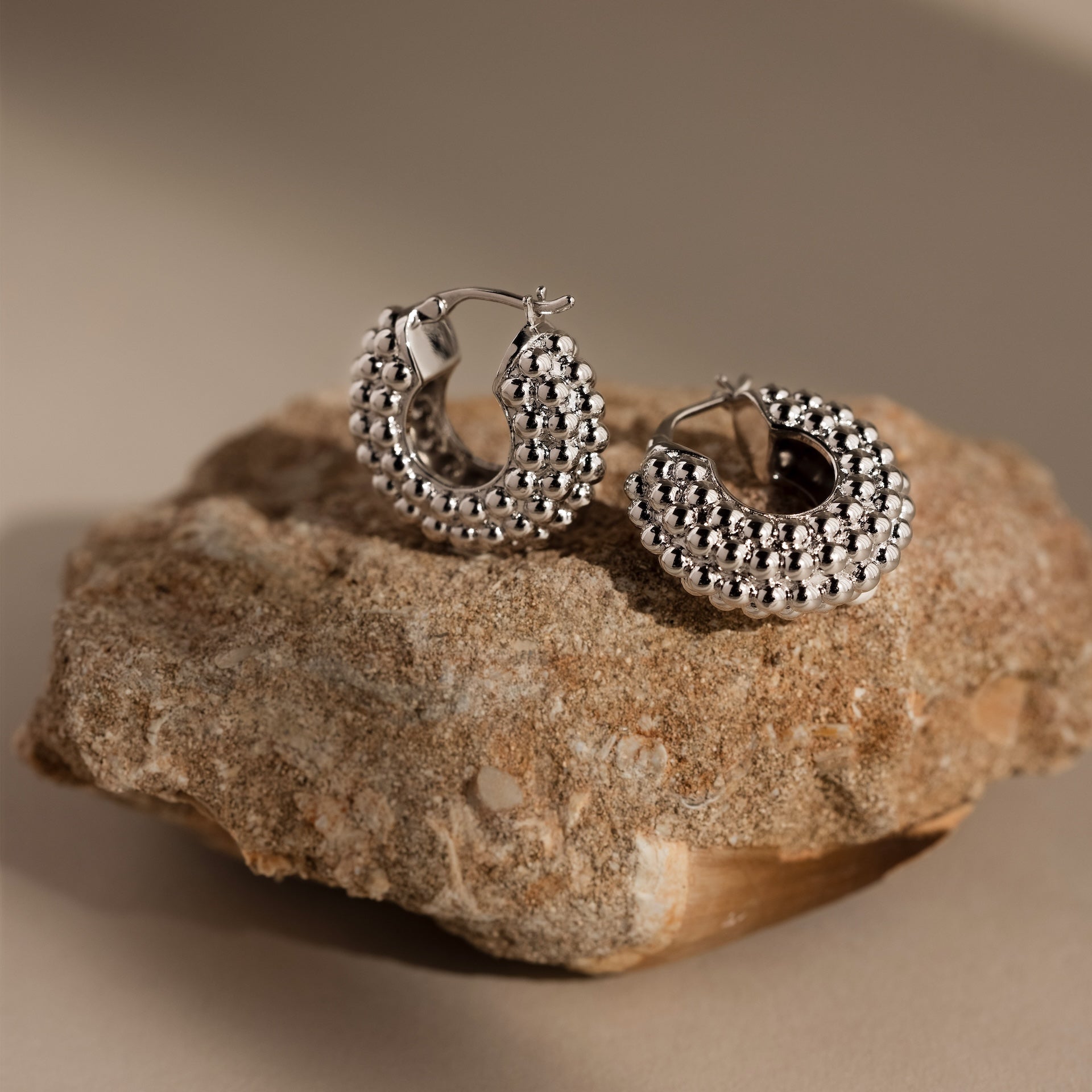 Beaded Dome Hoops