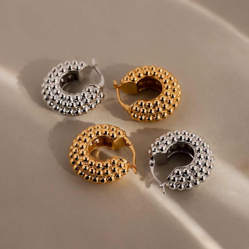 Beaded Dome Hoops