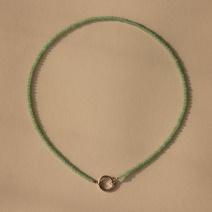 Beaded Jade Charm Necklace