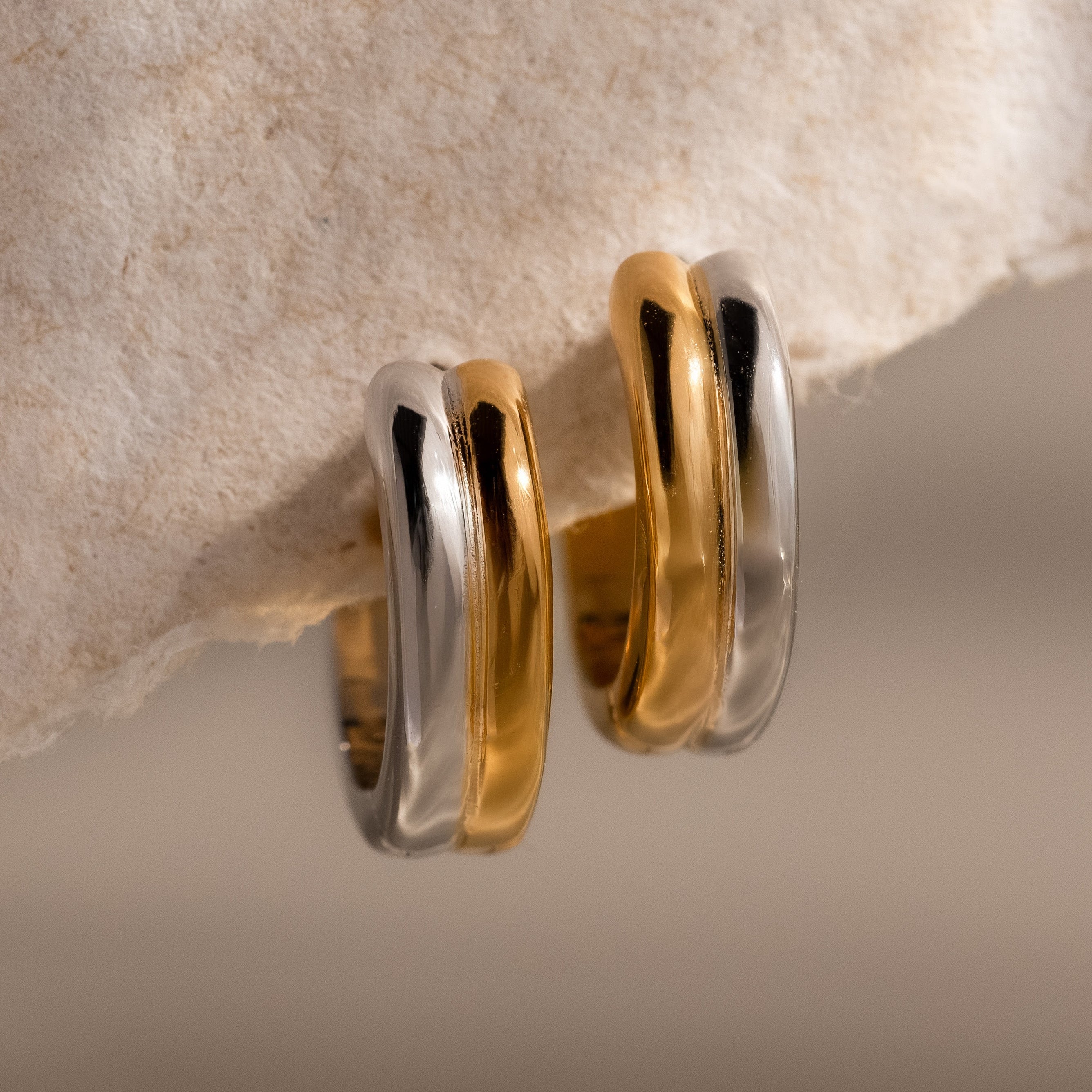 Dainty Mixed Metal Huggies