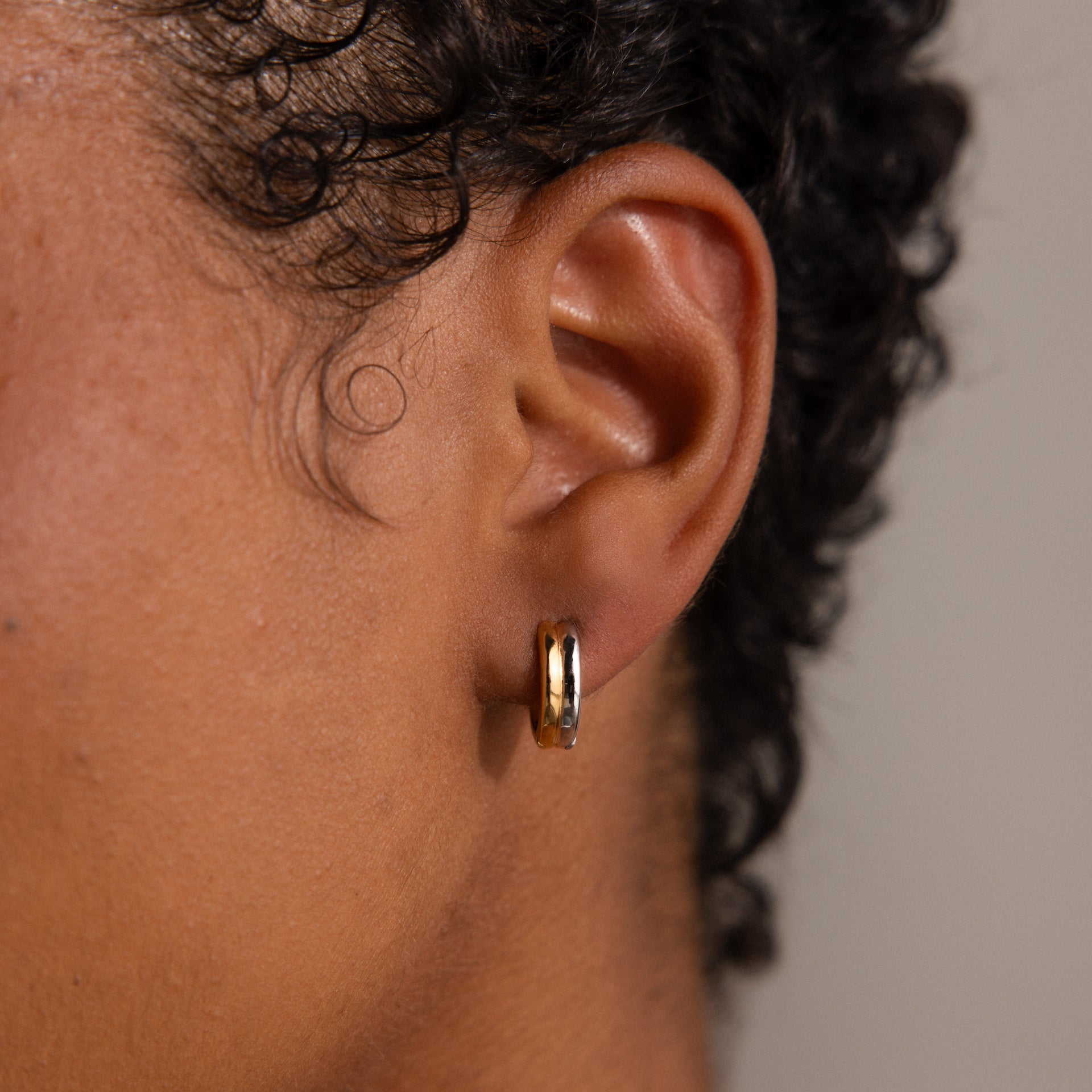 Dainty Mixed Metal Huggies
