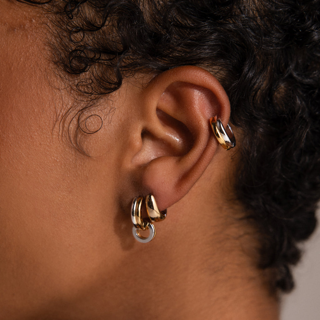 Dainty Mixed Metal Huggies