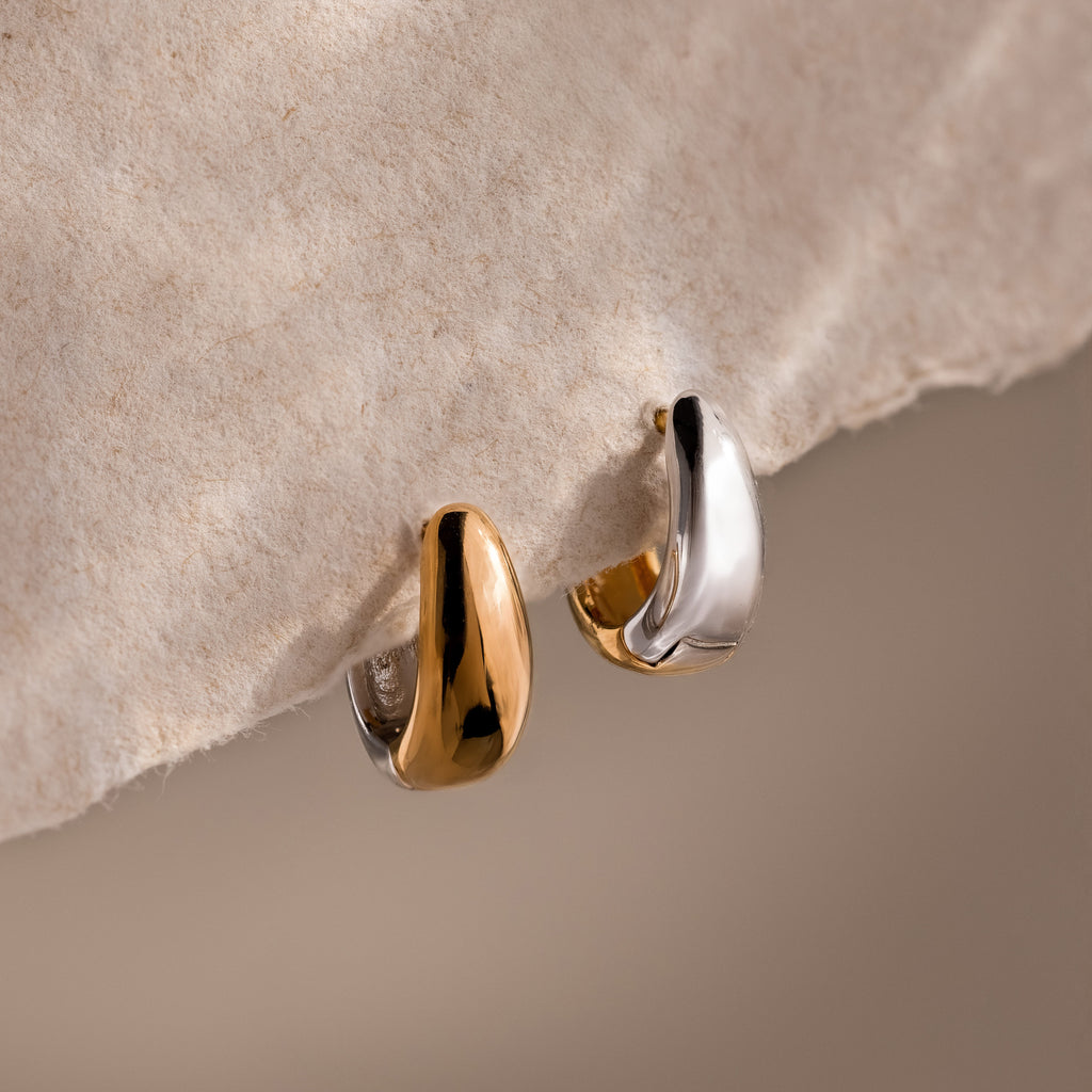 Bold Mixed Metal Huggies