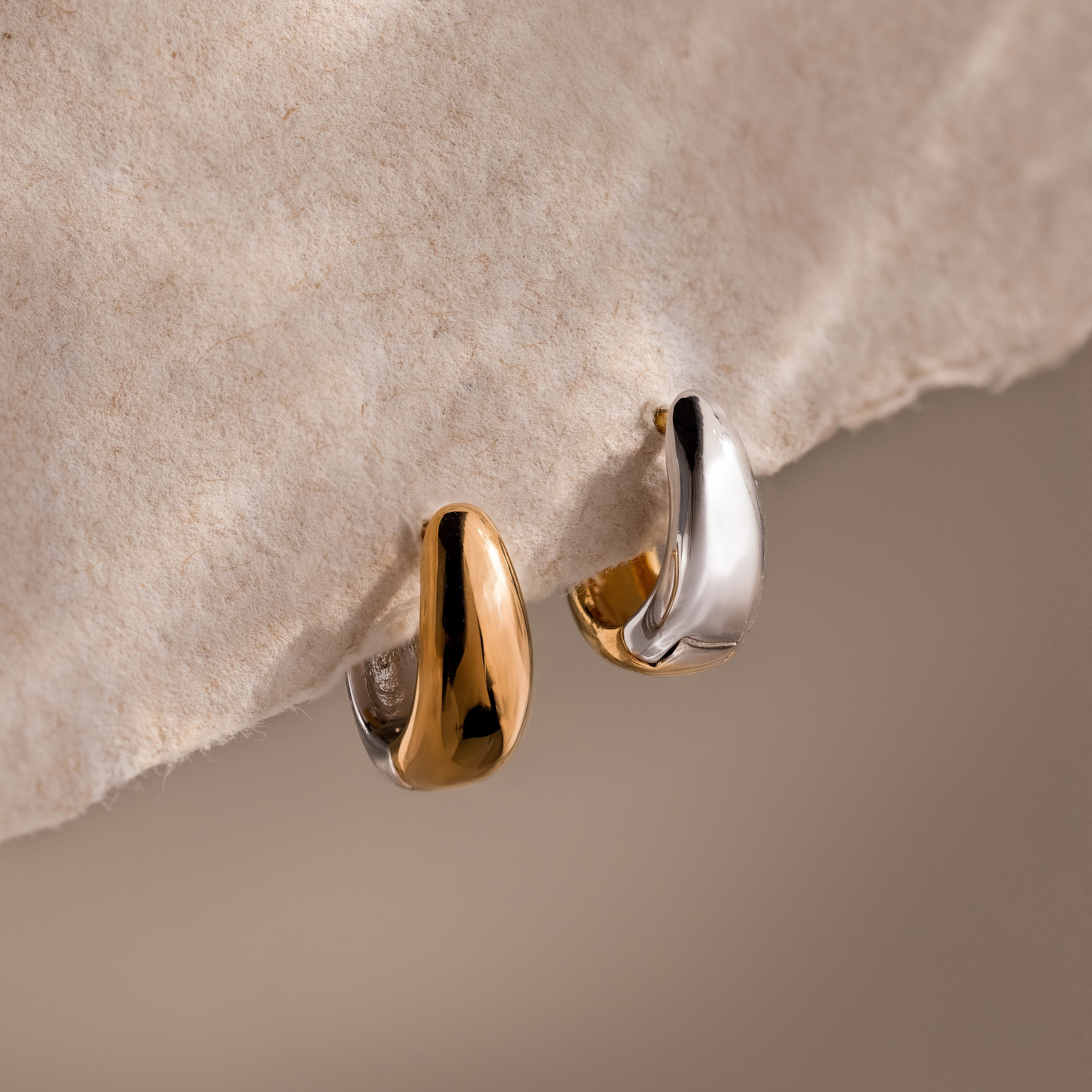 Bold Mixed Metal Huggies