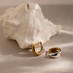 Bold Mixed Metal Huggies