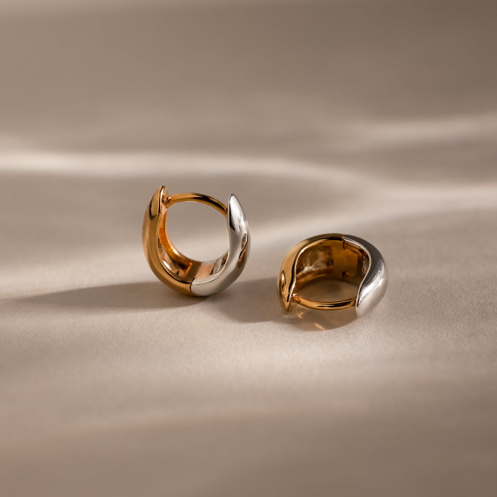 Bold Mixed Metal Huggies