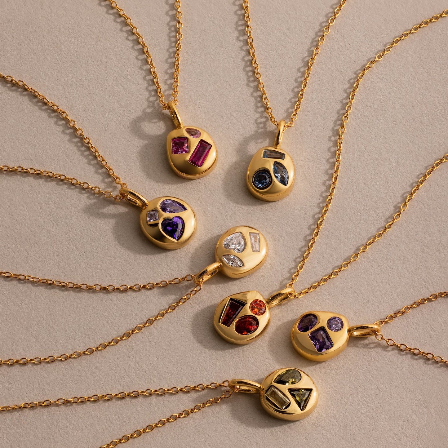 Mixed Birthstone Capsule Necklace