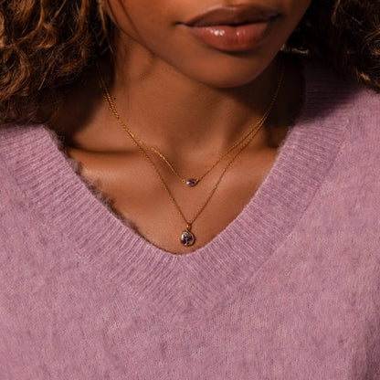 Mixed Birthstone Capsule Necklace