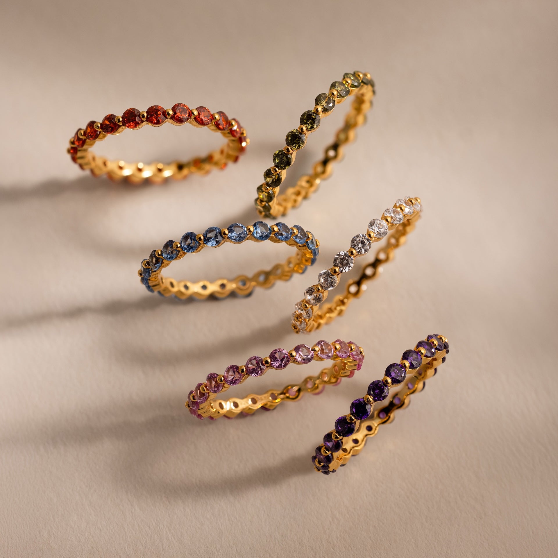 Lace Eternity Birthstone Ring
