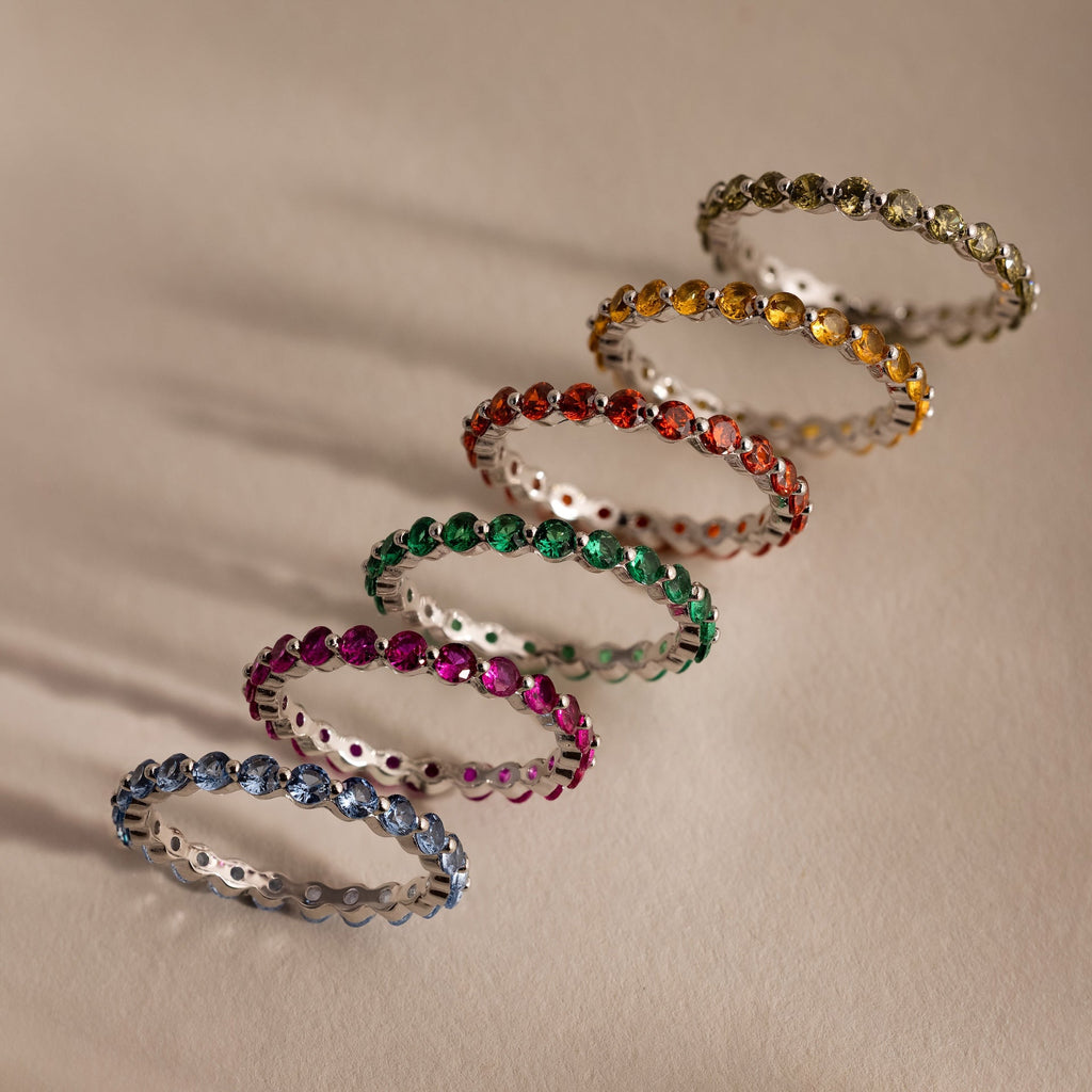 Lace Eternity Birthstone Ring