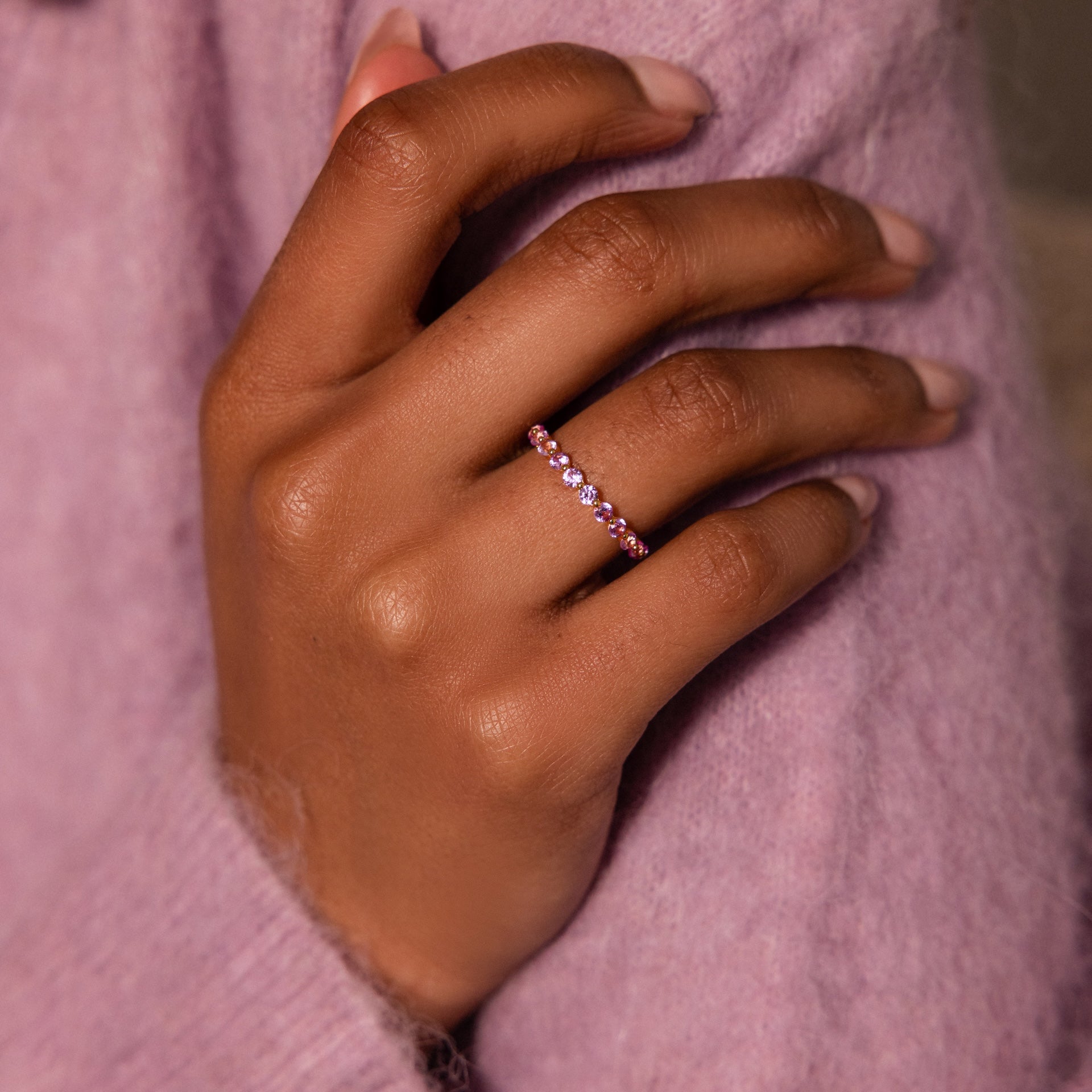 Lace Eternity Birthstone Ring