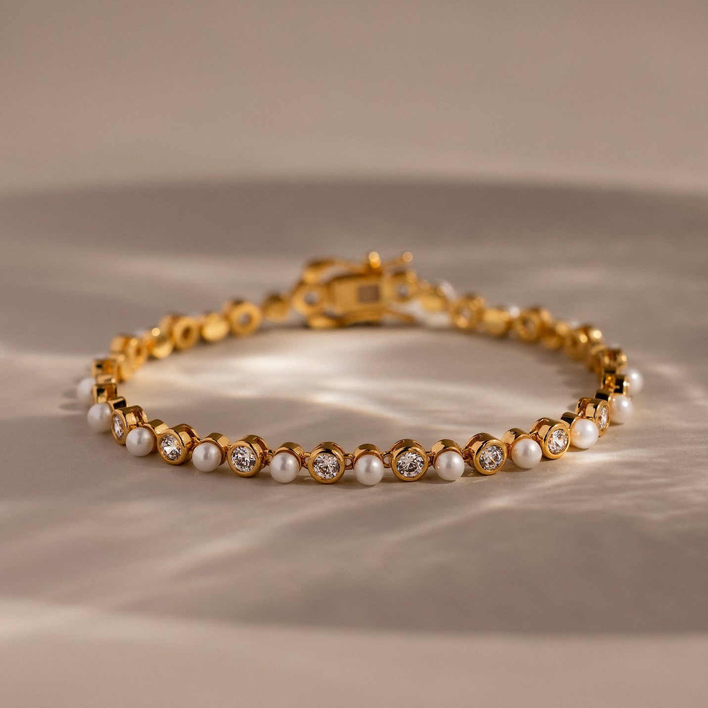 Pearl & Diamond Tennis Bracelet