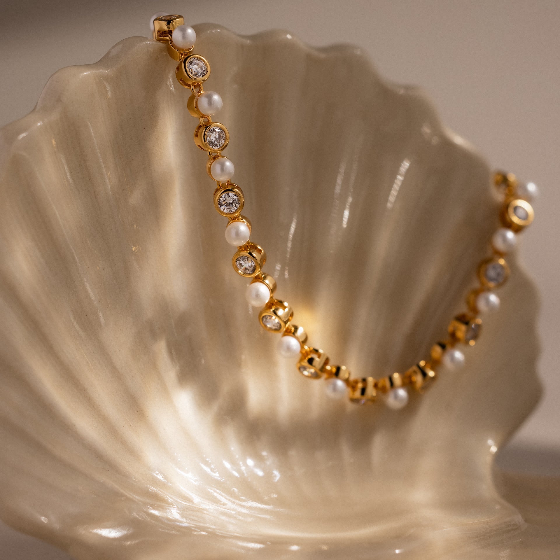 Pearl & Diamond Tennis Bracelet