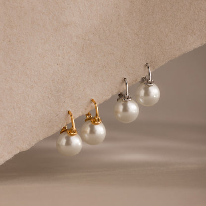 Pearl Dome Drop Earrings
