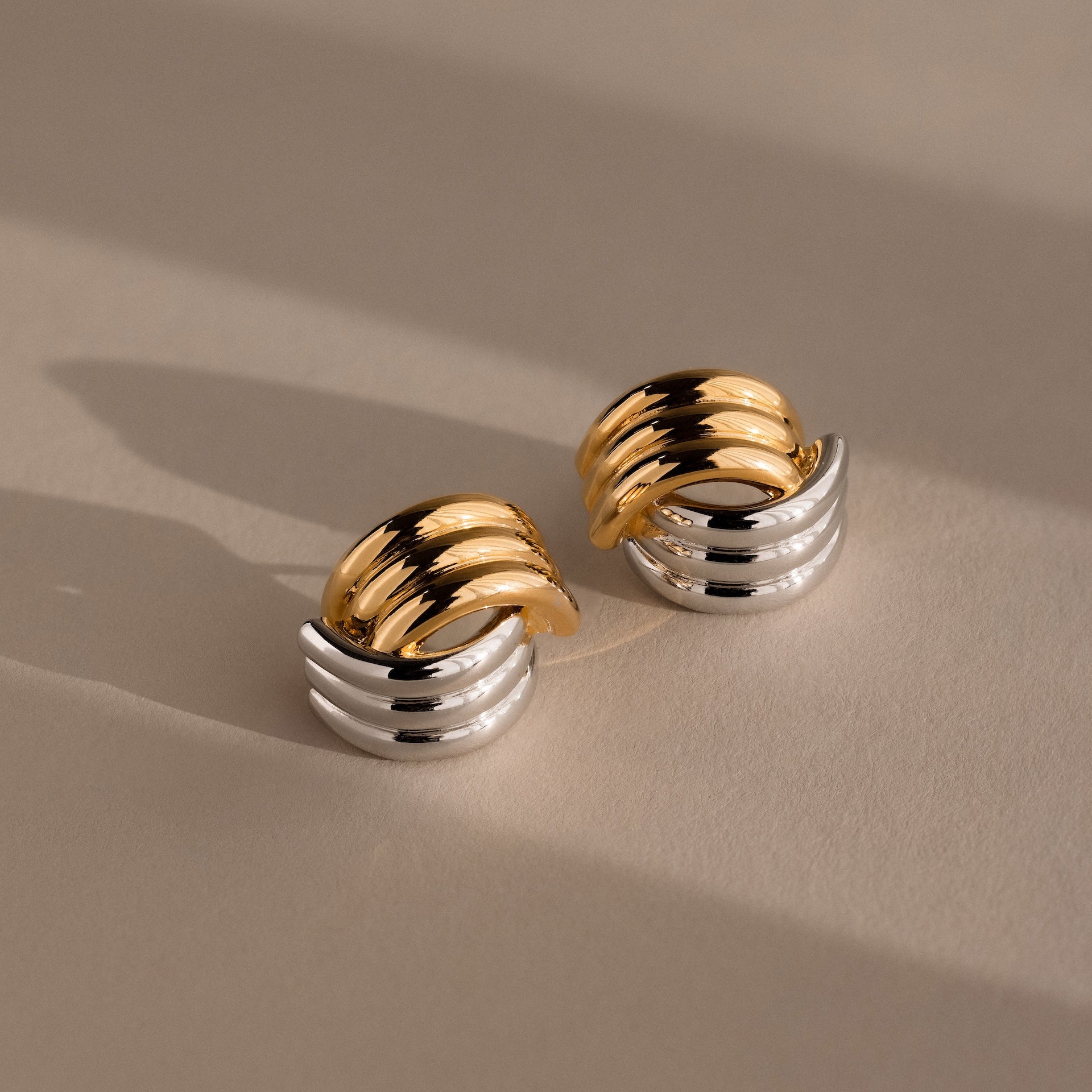 Ribbed Mixed Metal Studs